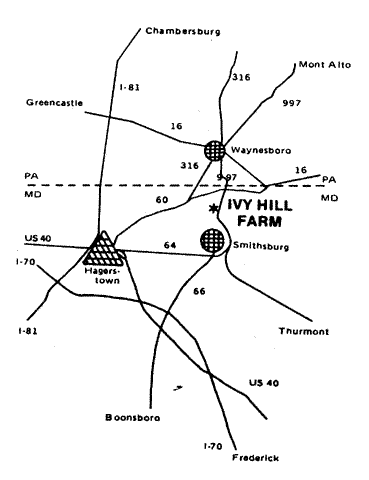 Map of the Ivy Hill Farm area